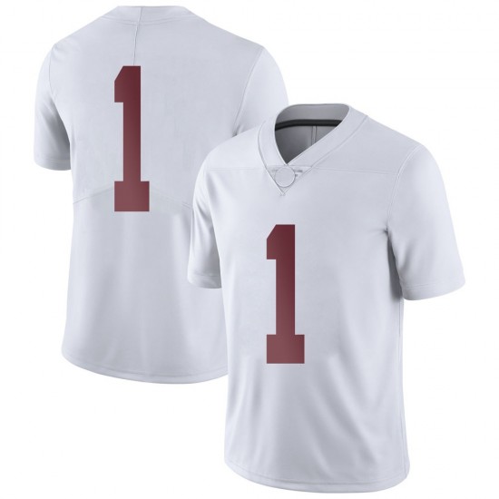 Alabama Crimson Tide Men's Ben Davis #1 No Name White NCAA Nike Authentic Stitched College Football Jersey EG16G20YM